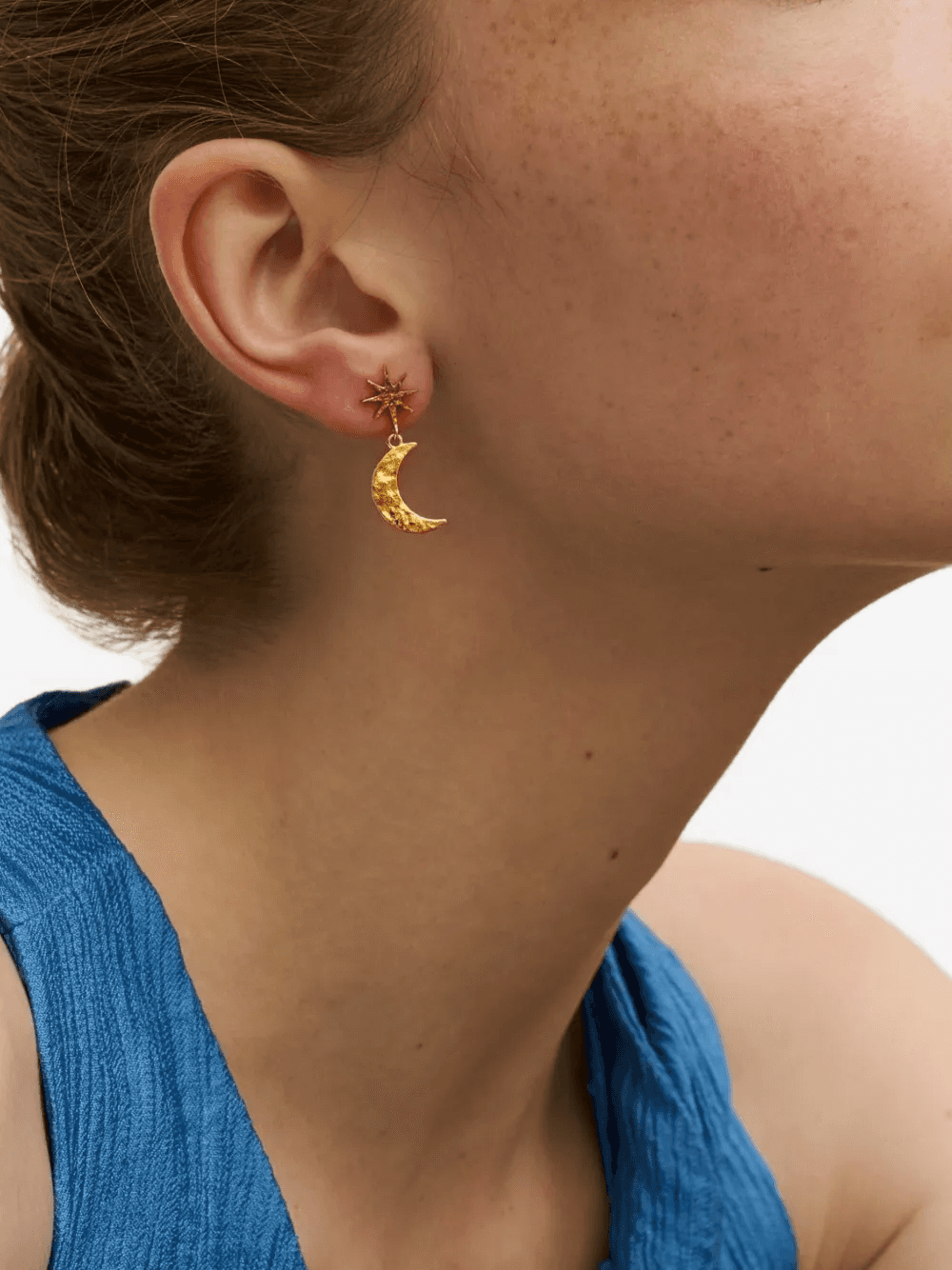 Moon and Star drop stud earrings — Image 3