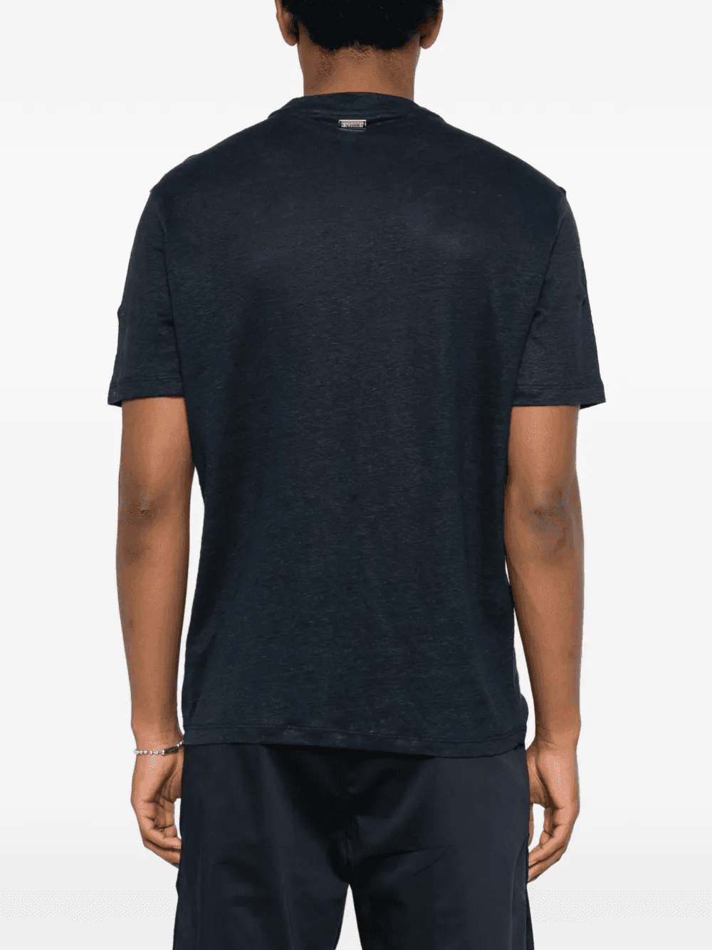 logo-plaque linen T-shirt — Image 3