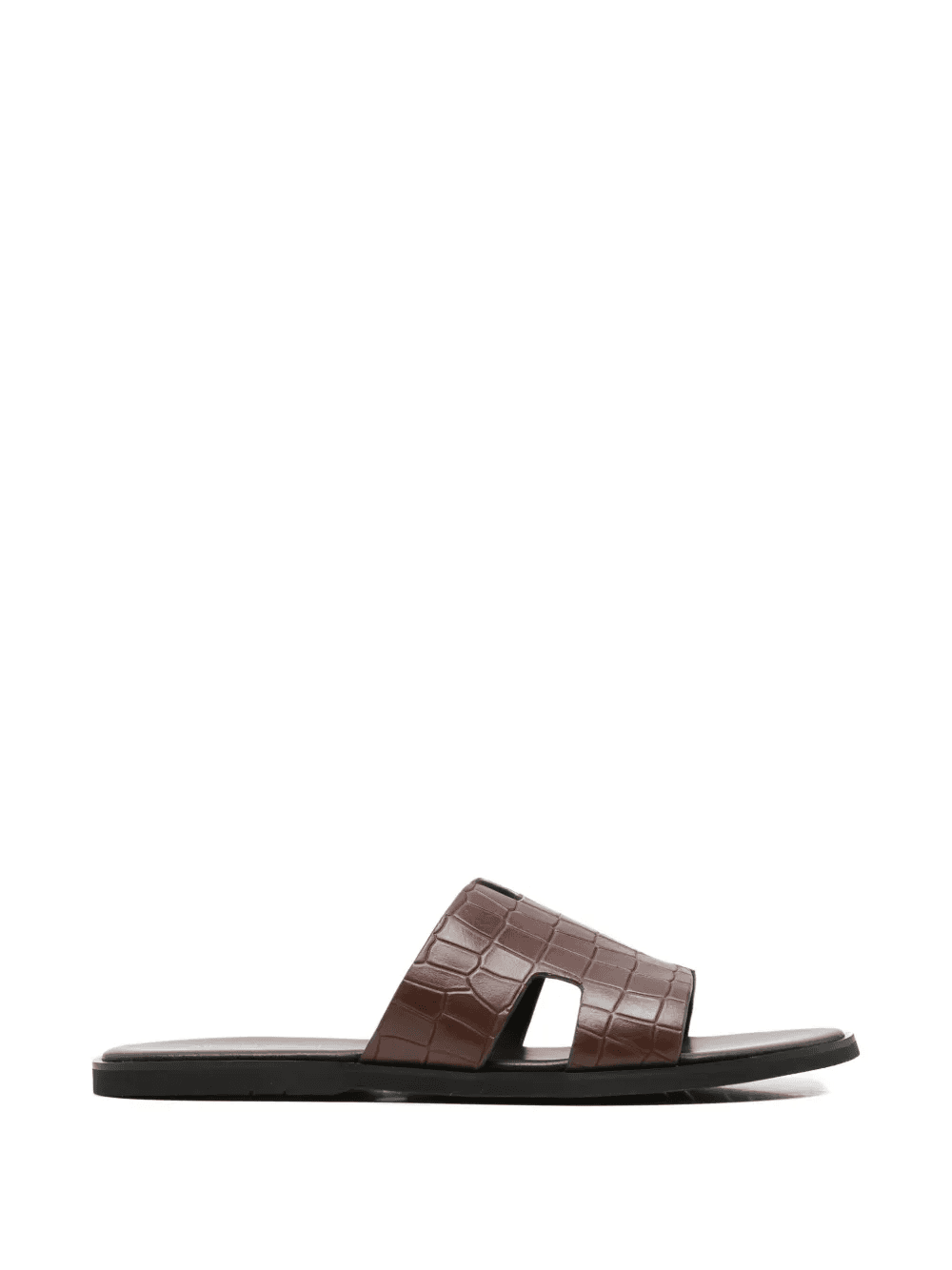 croc-effect cut-out sandals - Image 1