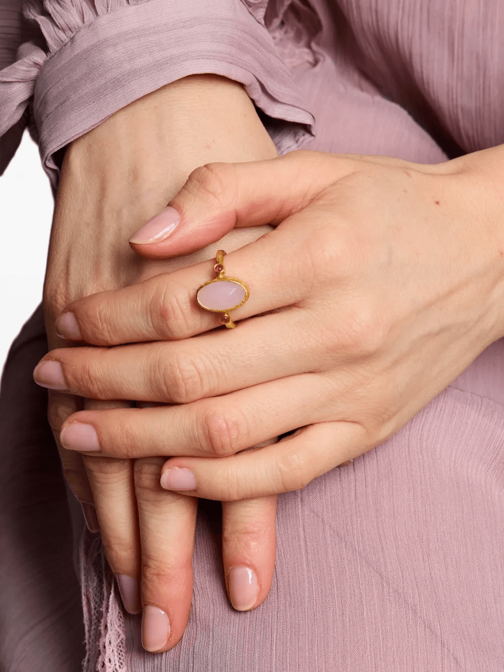 Lucia rose quartz ring — Image 3