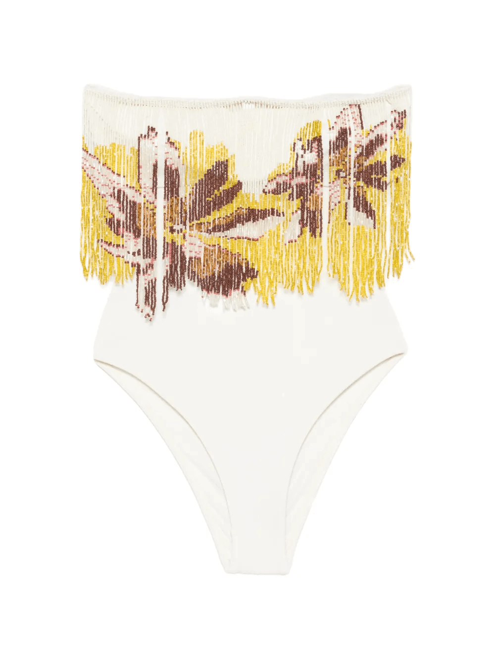 bead-embellished fringed swimsuit - Image 1
