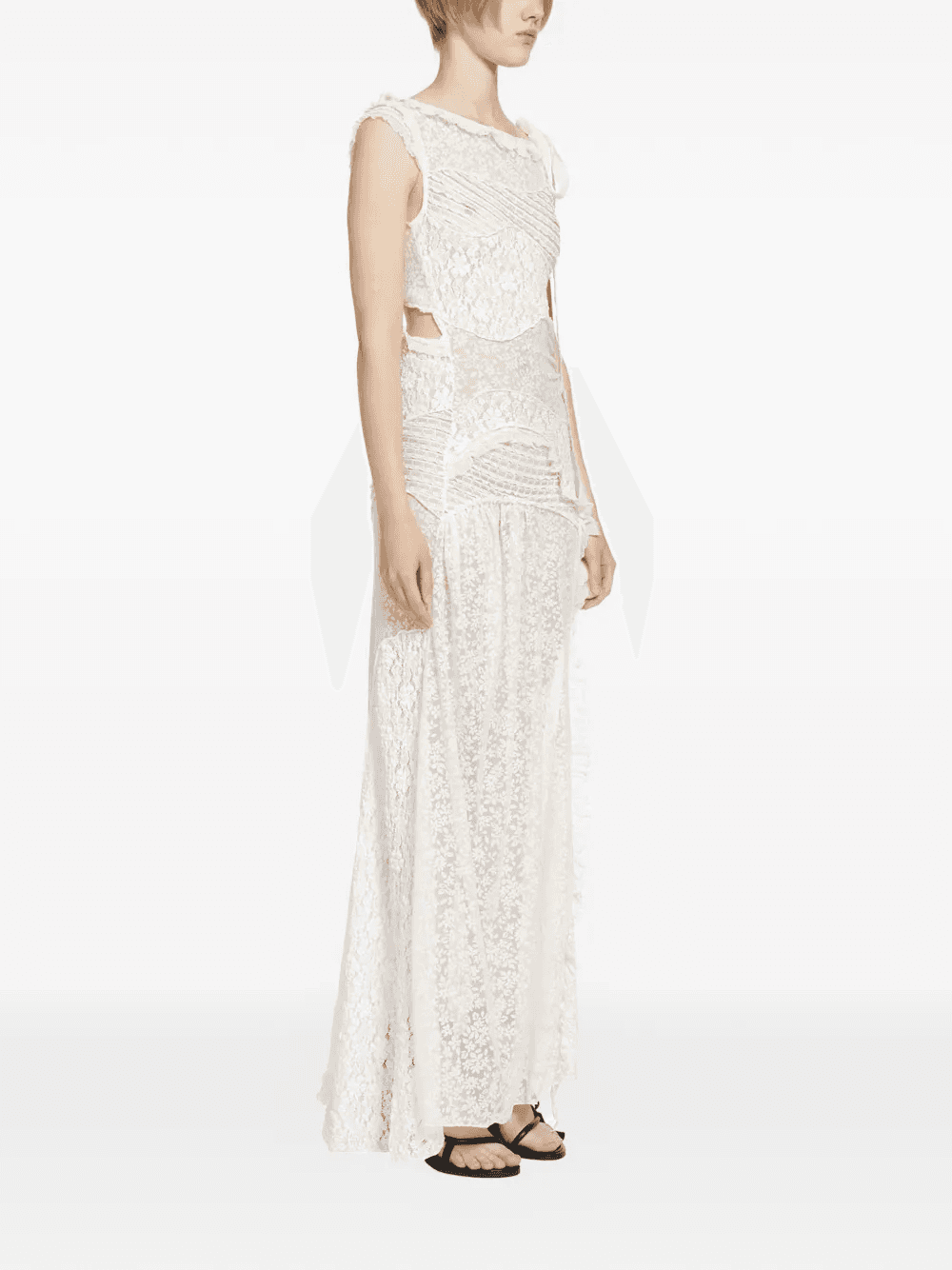 flocked frilled maxi dress — Image 2