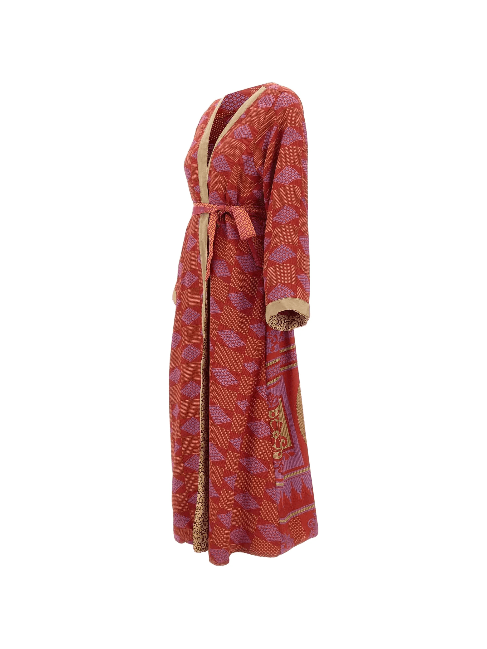 geometric reversible silk dress