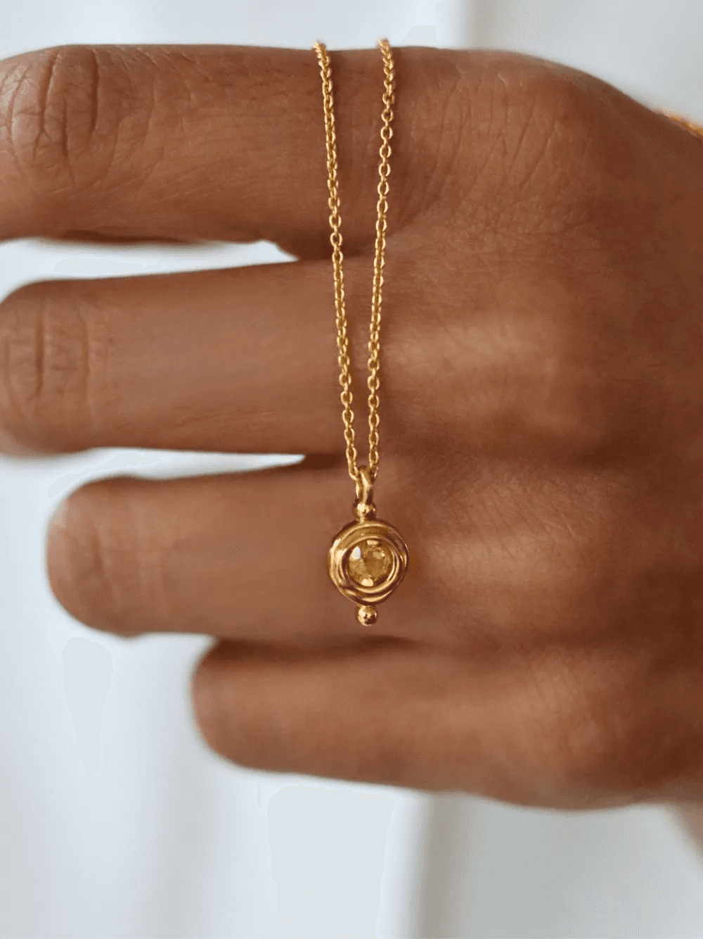 citrine pendant necklace — Image 3