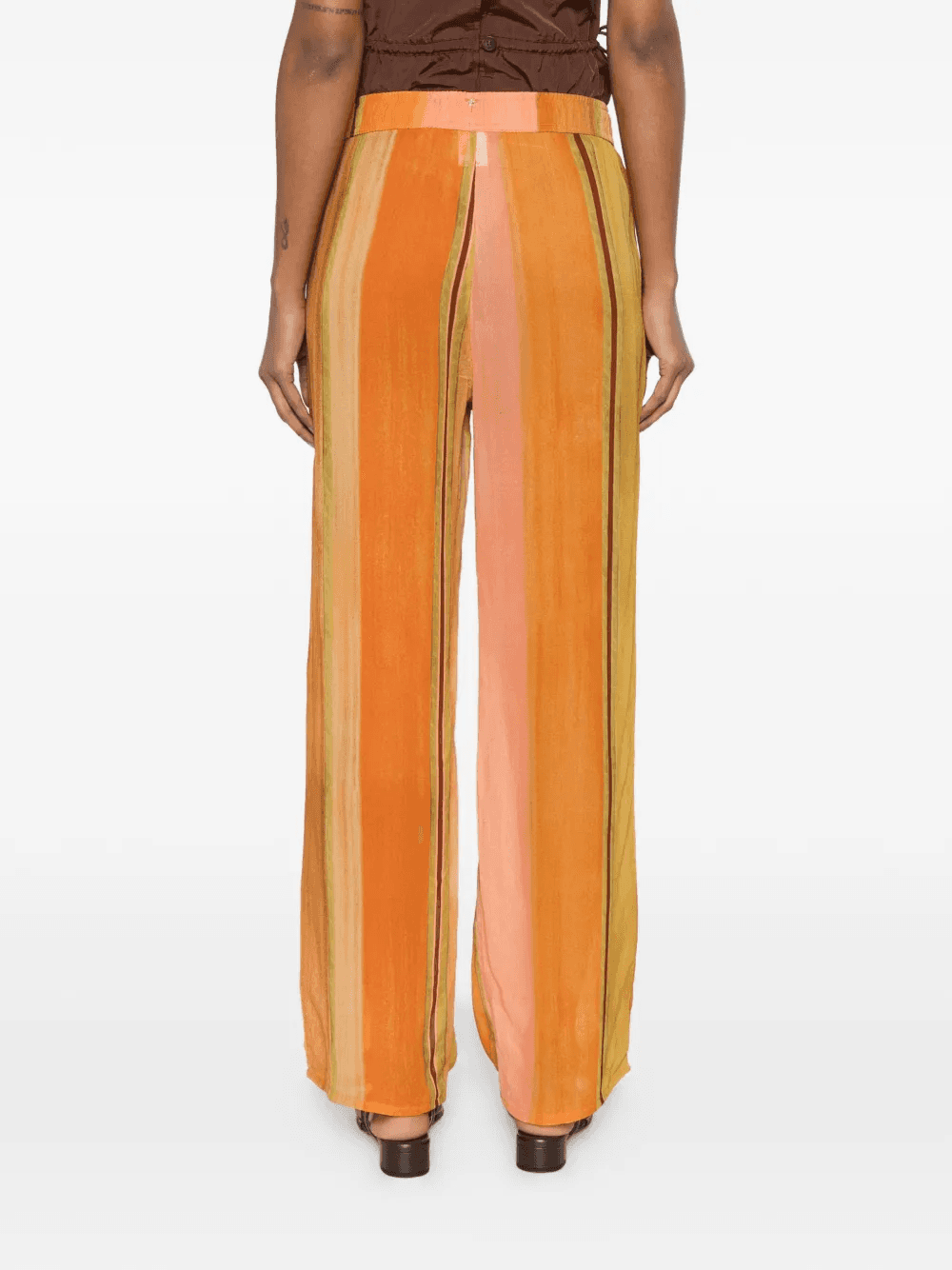 striped tassel-detail trousers — Image 4