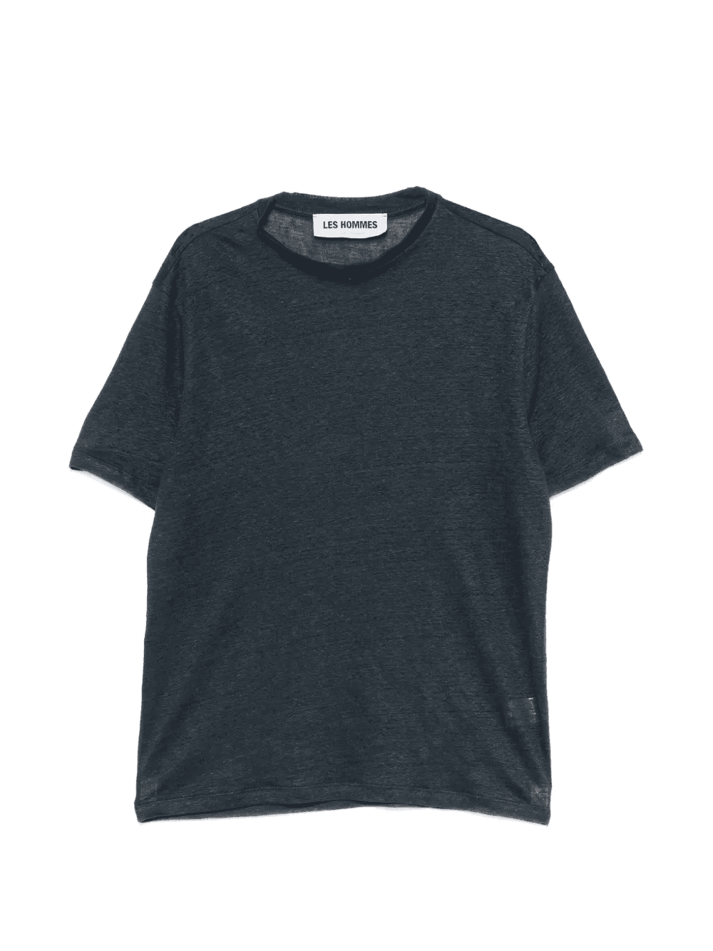 logo-plaque linen T-shirt