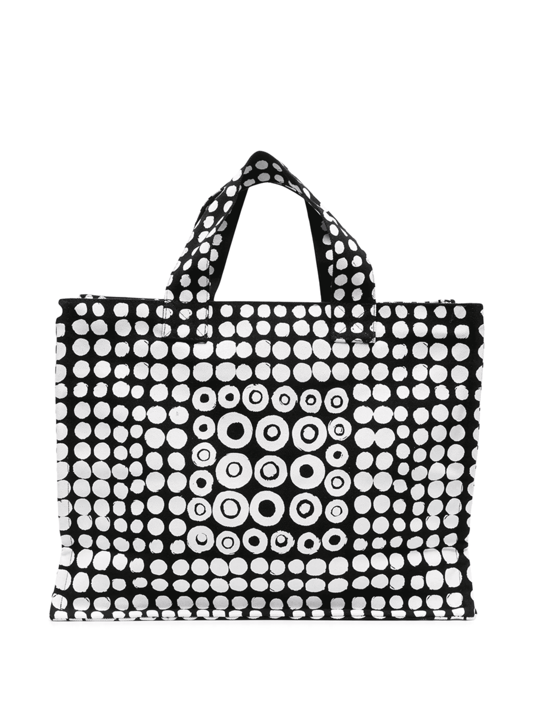 motif print zip tote bag