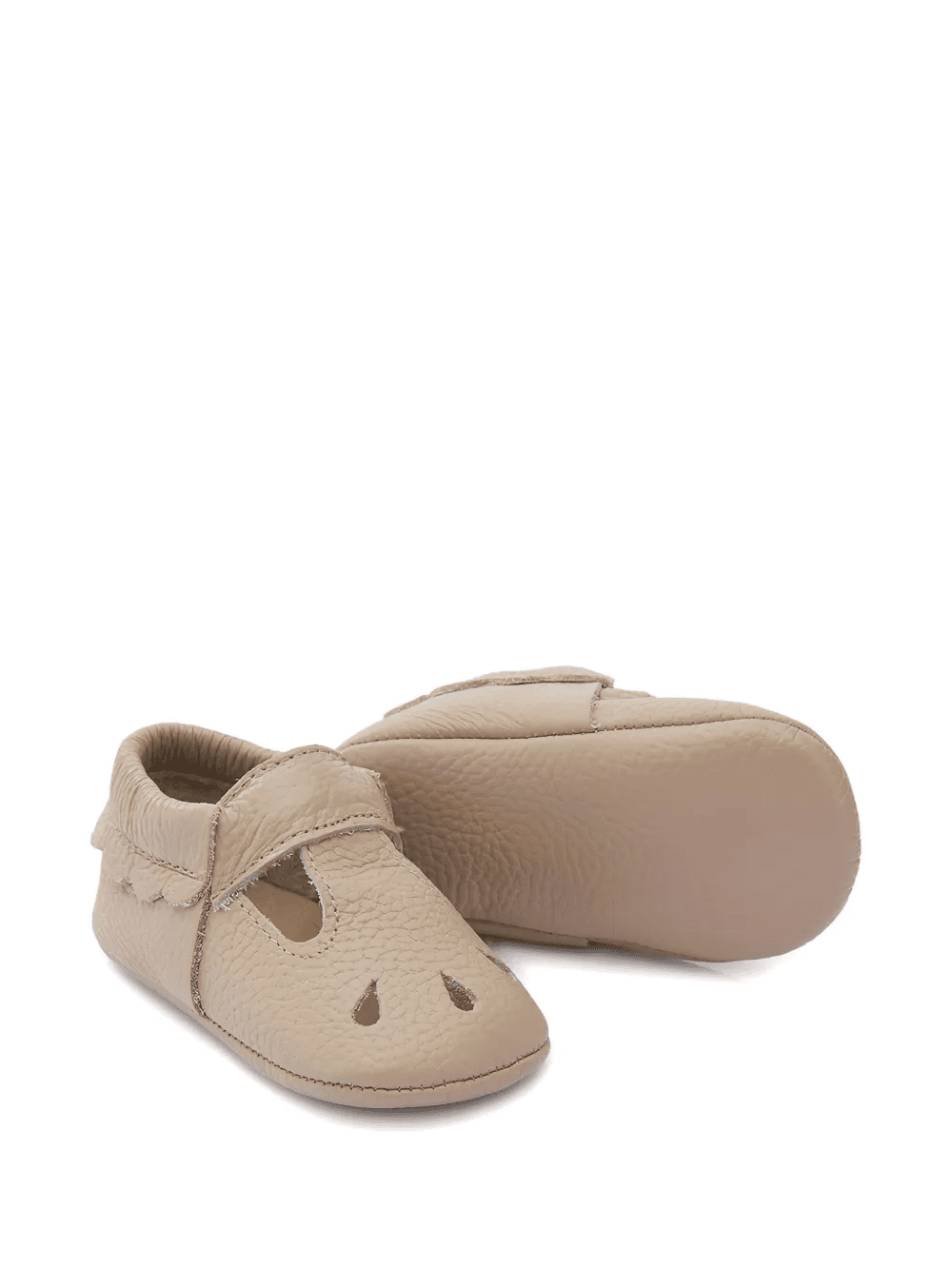 perforated-detailing scalloped-edges crib shoes