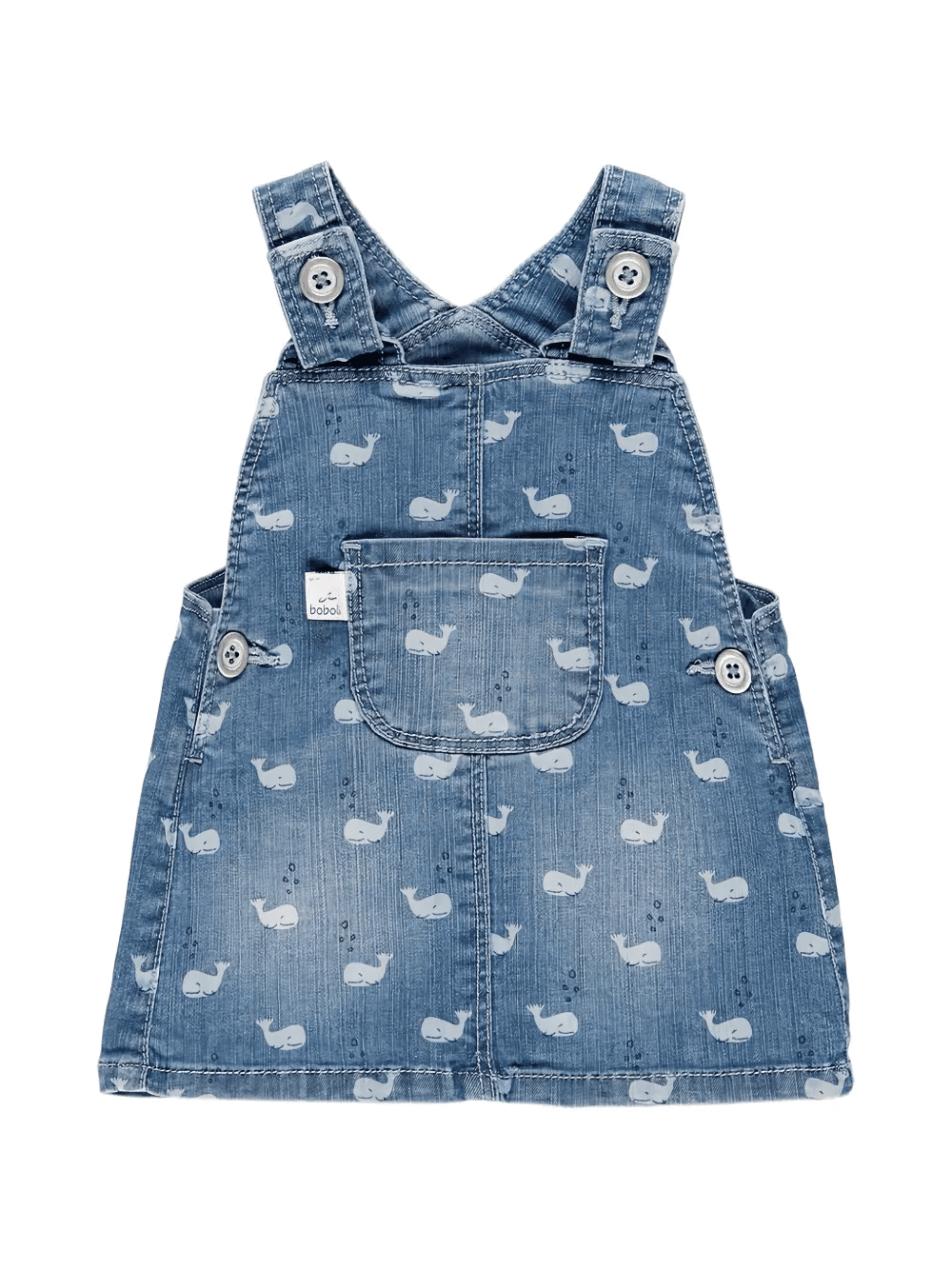 whale-print denim casual dress - Image 1