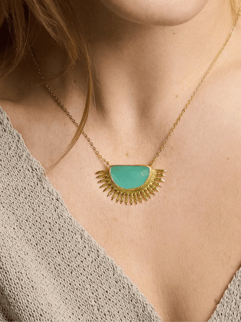 Sunrise aqua chalcedony necklace — Image 2