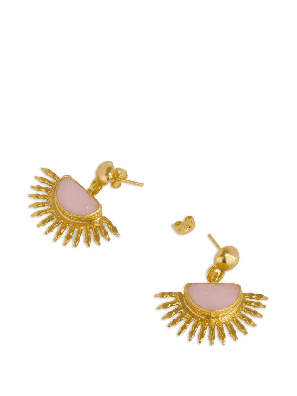 Sunrise rose quartz drop earrings — Image 3