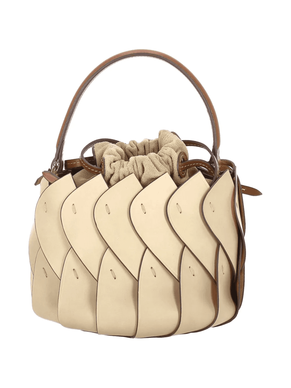 layered-panel leather tote bag — Image 3