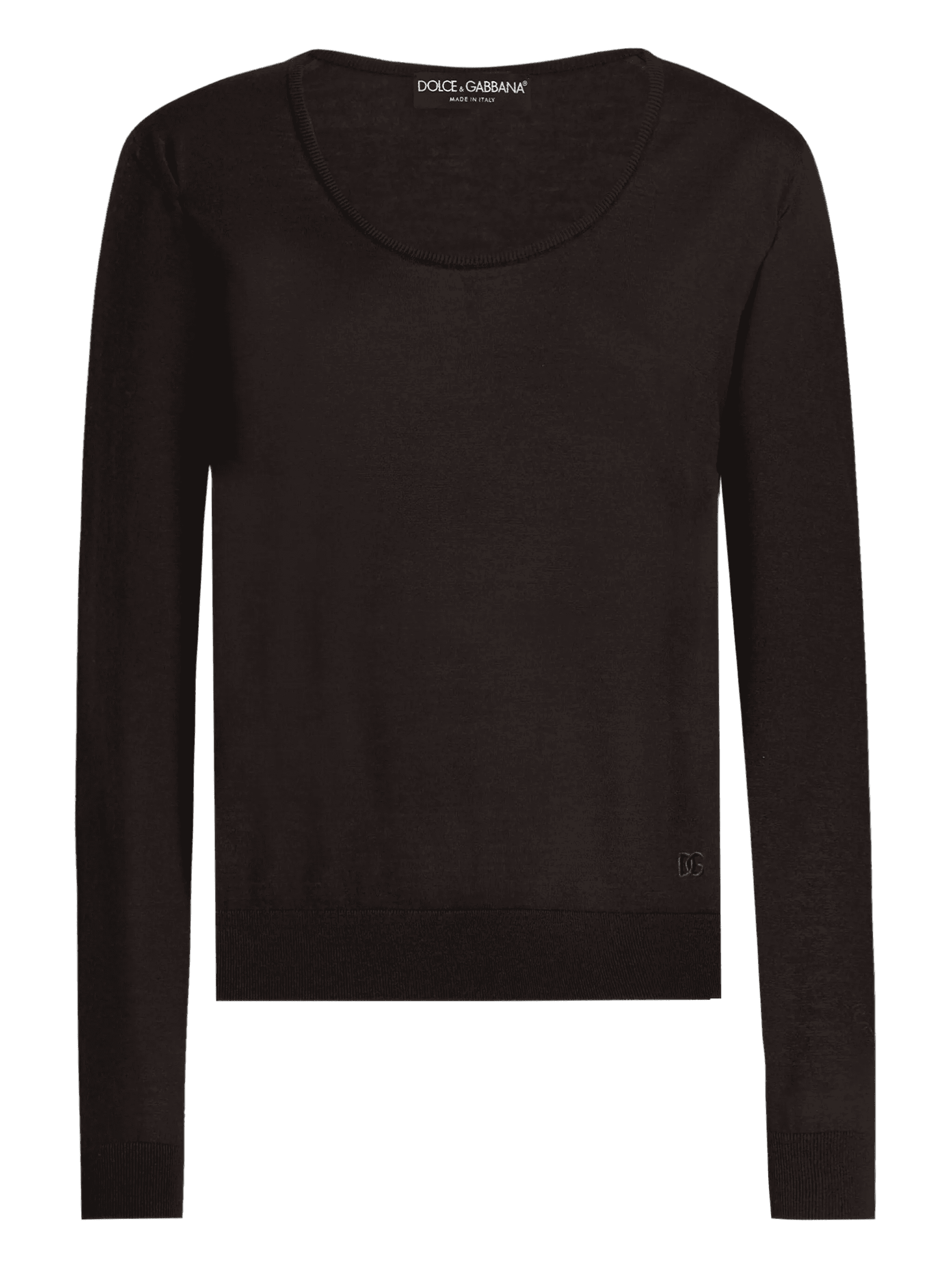 scoop-neck long-sleeve top