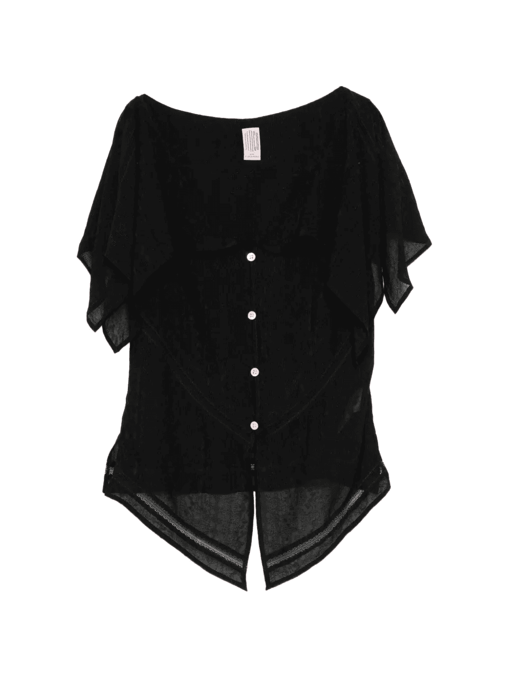 ruffled-sleeve button-up blouse - Image 1