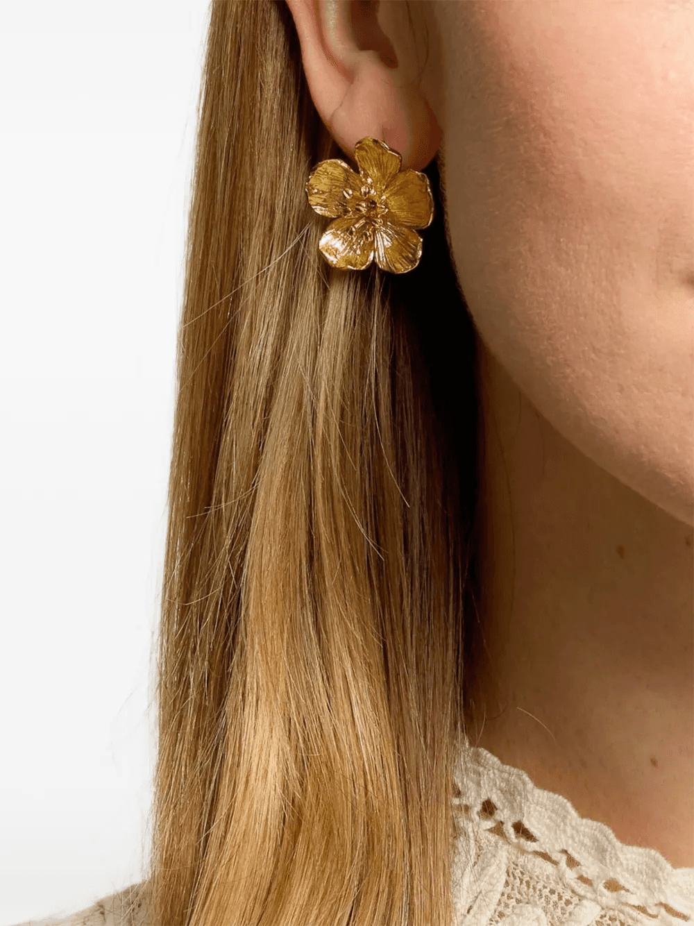 Buttercup Gold Flower stud earrings — Image 3