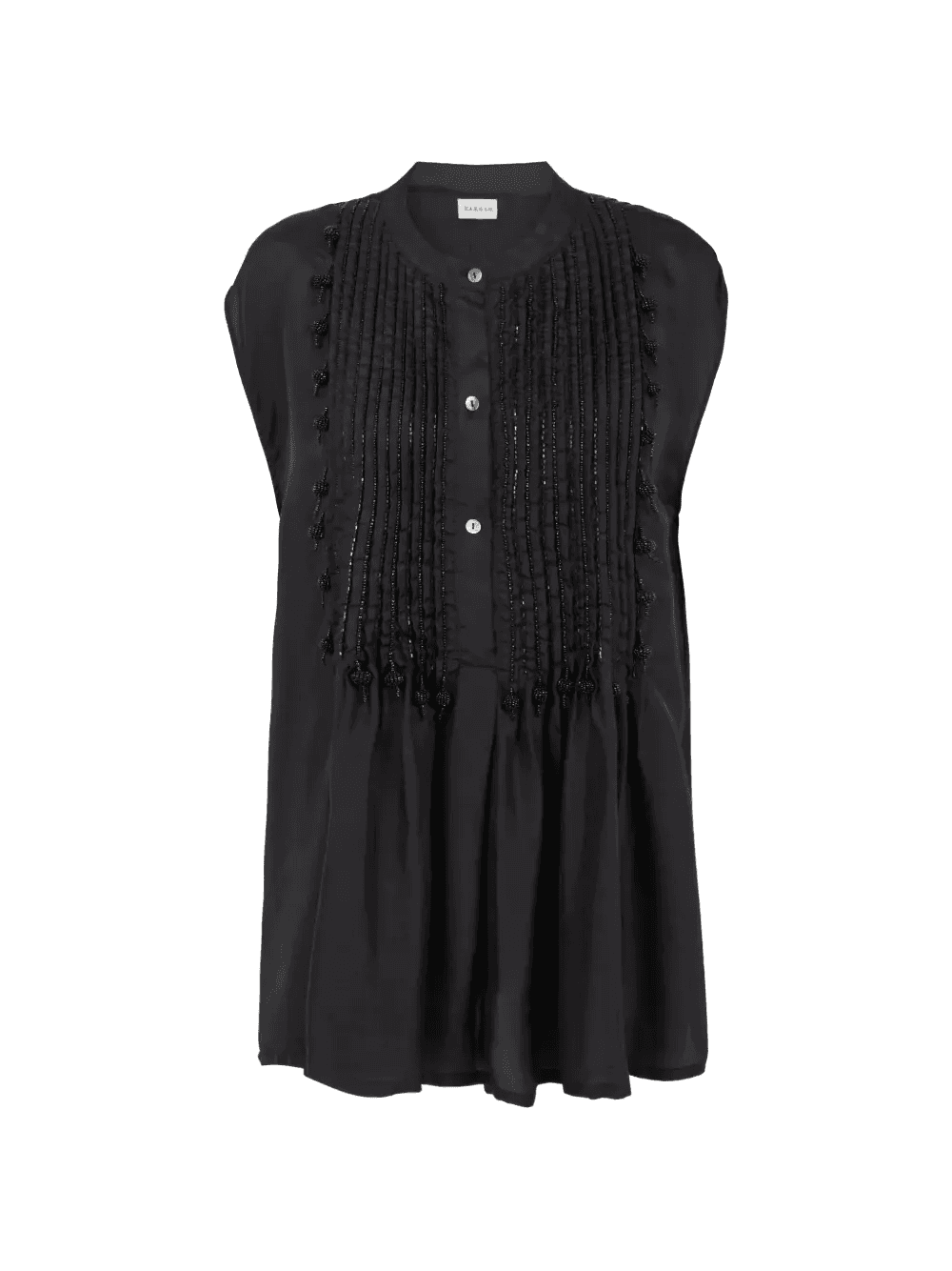 bead-embellished sleeveless shirt - Image 1