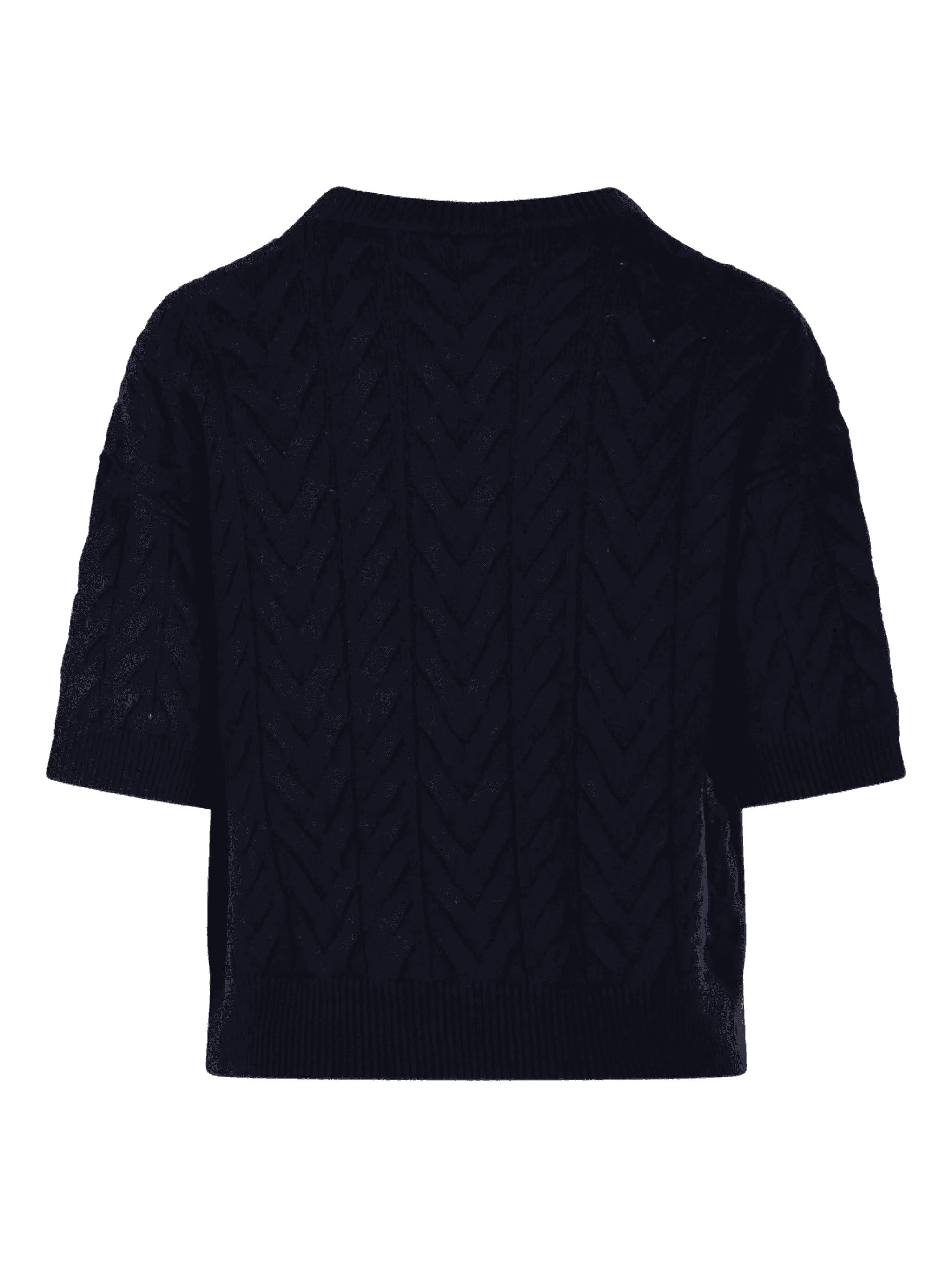 cable-knit short-sleeve jumper — Image 4