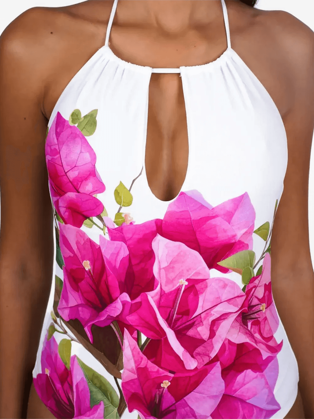 Bouganvillea floral-print drawstring swimsuit - Image 1