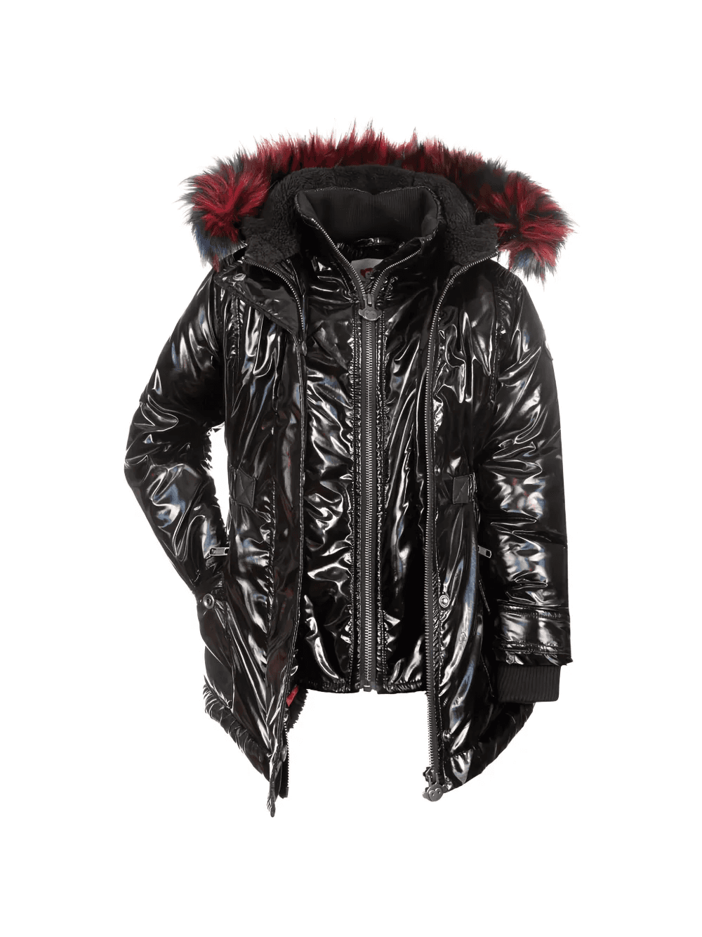 faux-fur trim puffer coat - Image 1