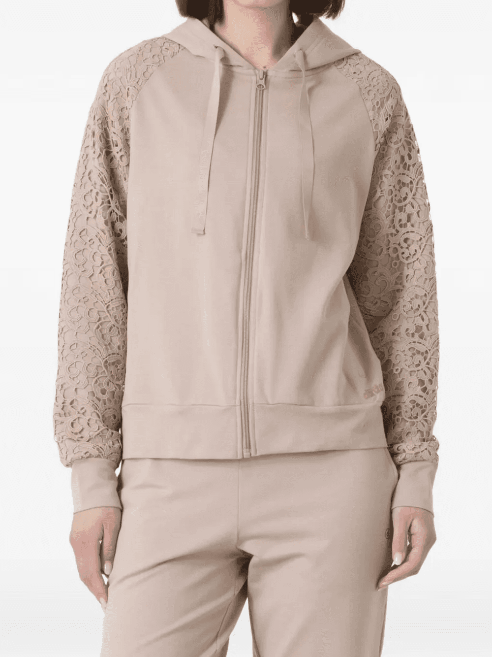 lace-sleeve hoodie - Image 1
