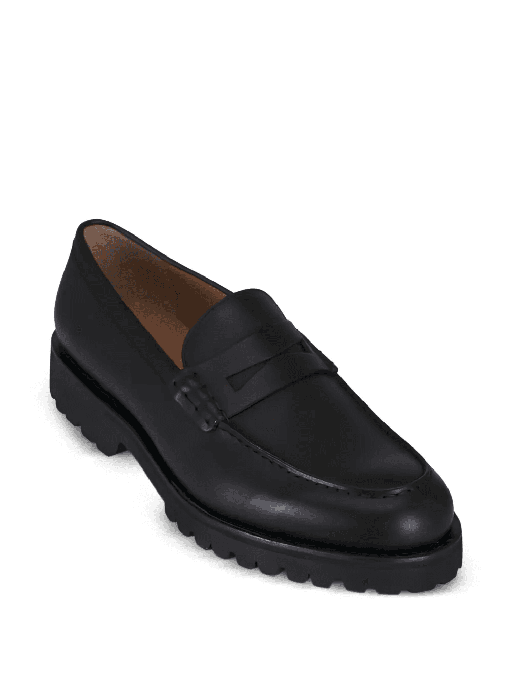 leather lug-sole loafers — Image 2