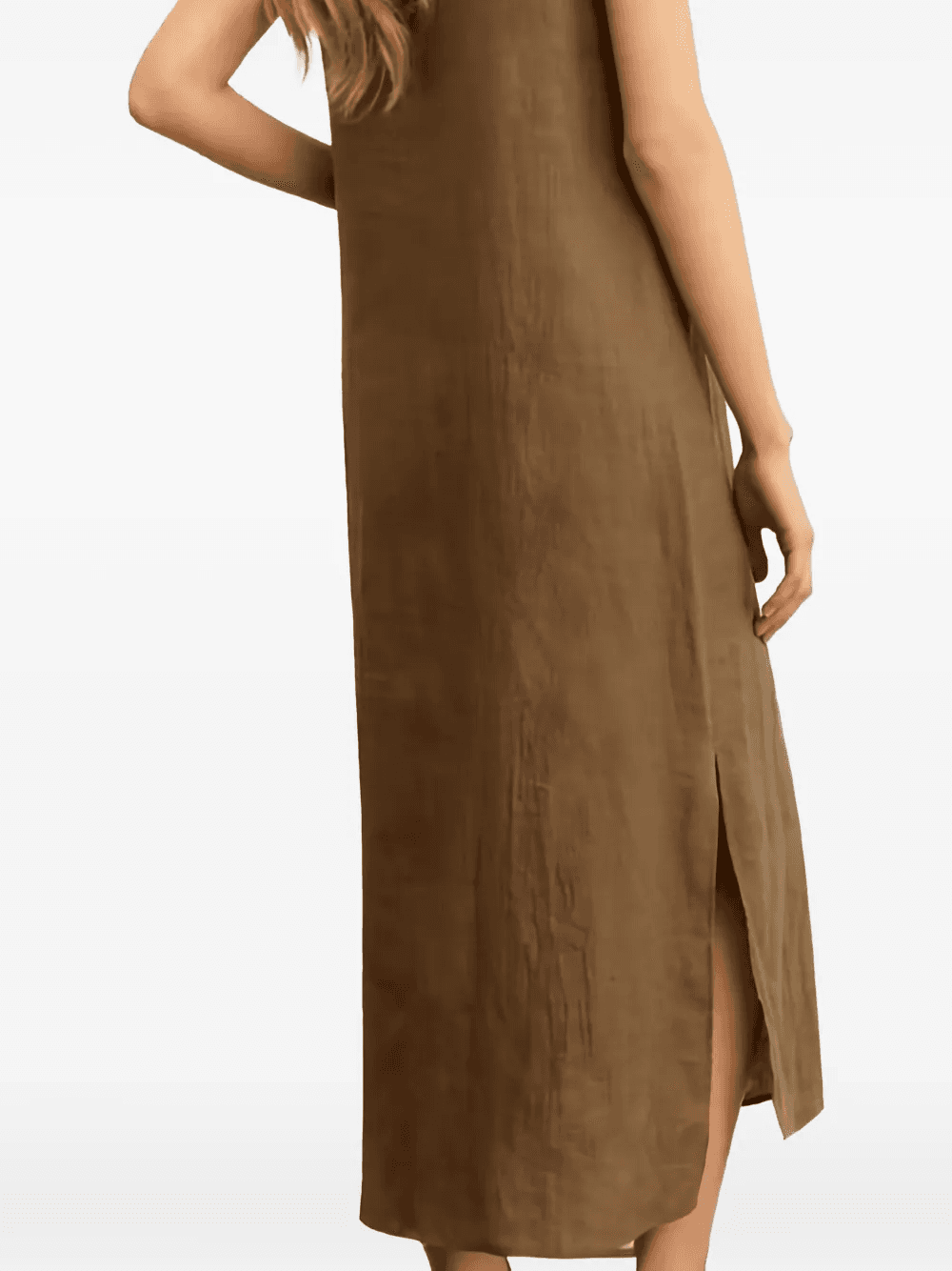 sleeveless side-slit maxi dress — Image 2