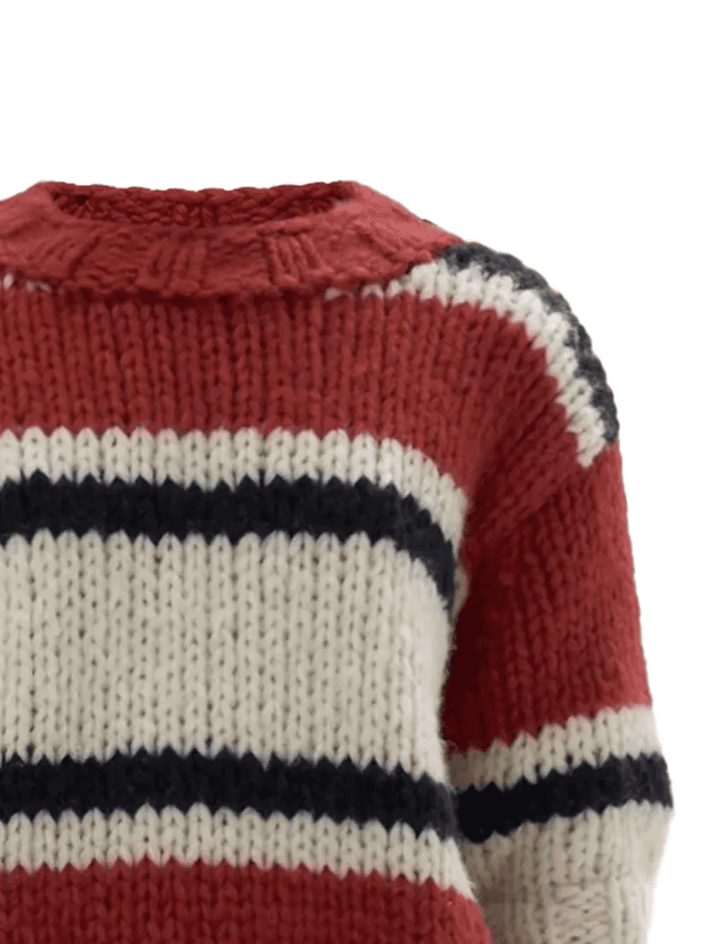 striped chunky-knit sweater