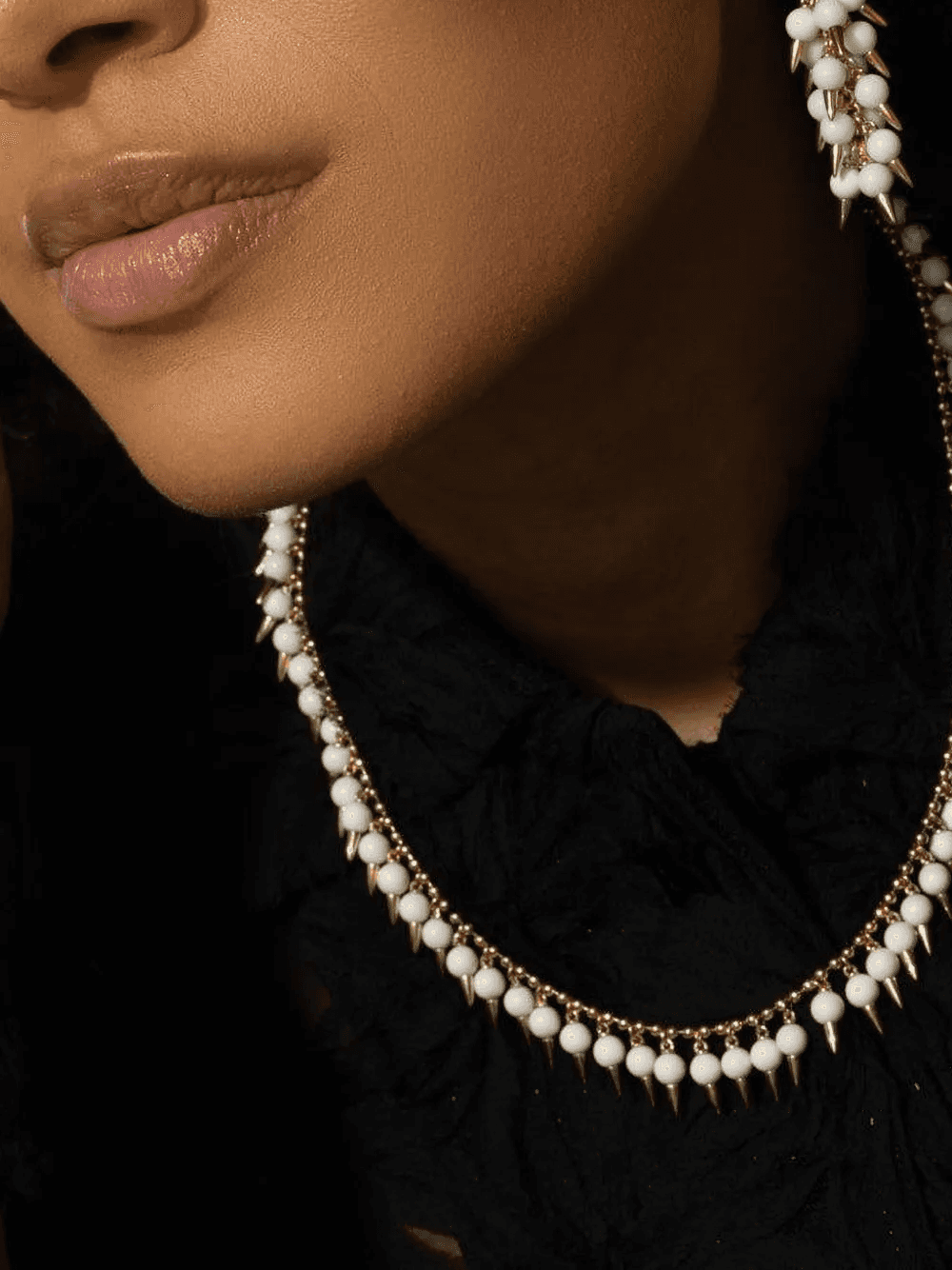 18K yellow gold Spiked Onyx earrings — Image 4