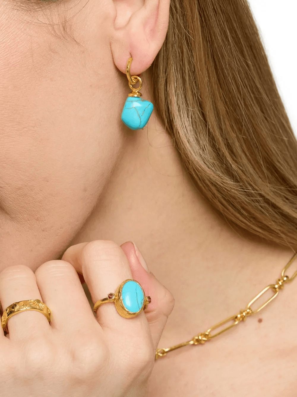 Ava turquoise drop earrings — Image 3