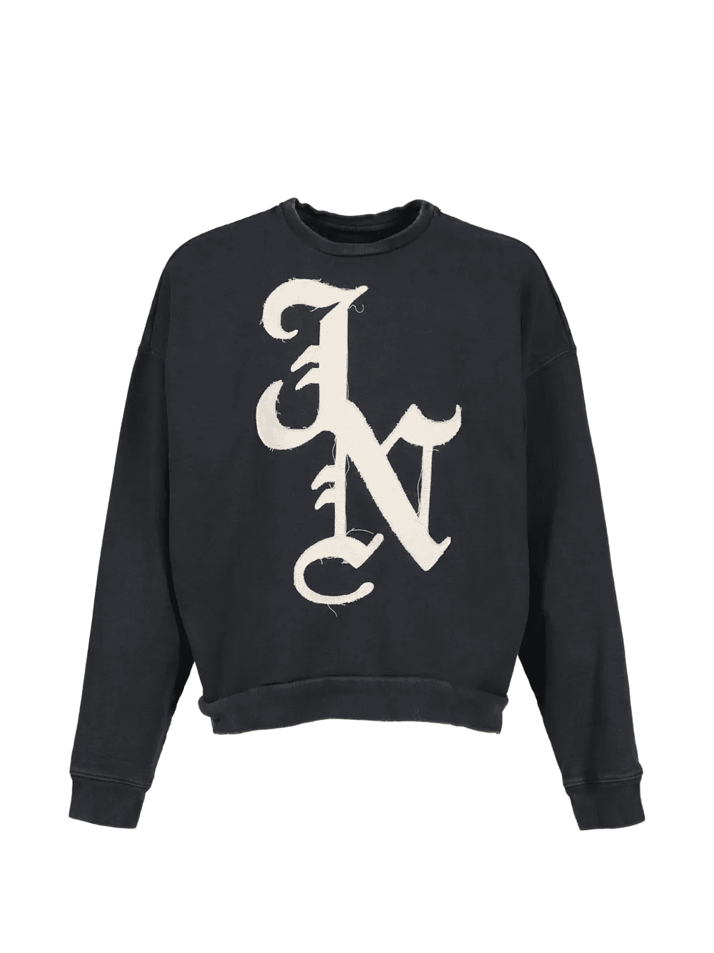 logo-patch raw-edge sweater - Image 1