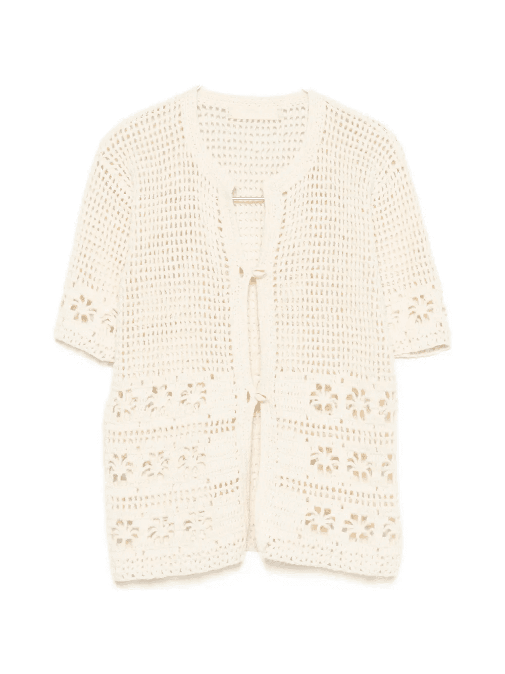 crochet-knit shell-embellished cardigan - Image 1