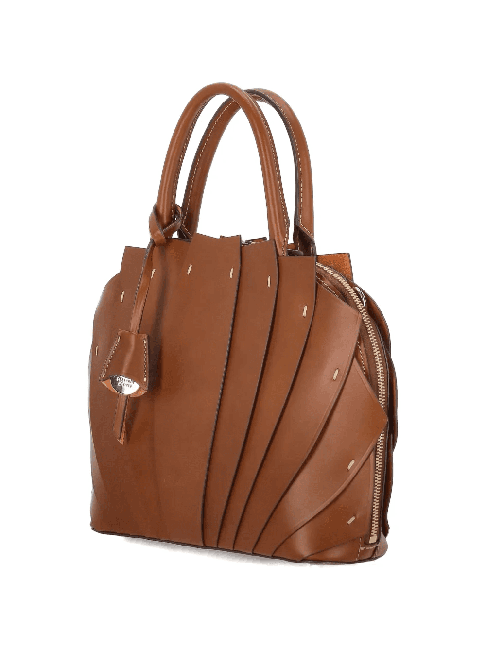 fan-panelled leather tote bag — Image 3