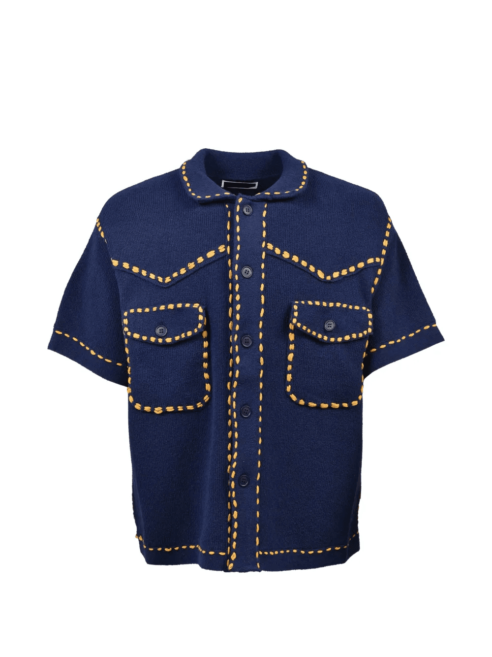 contrast-stitch knitted shirt - Image 1