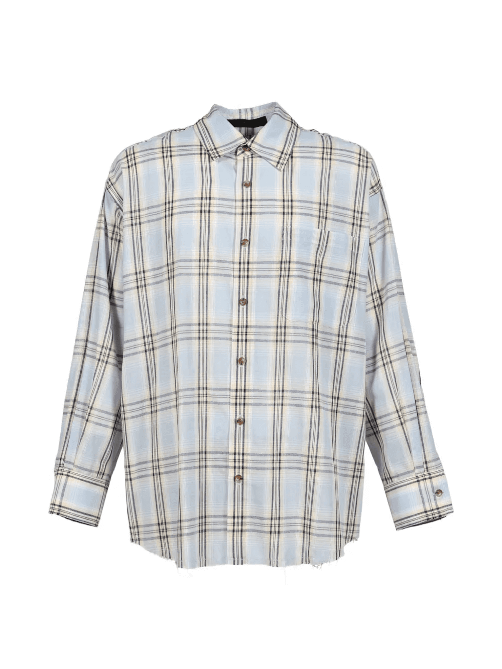 check-pattern frayed shirt - Image 1