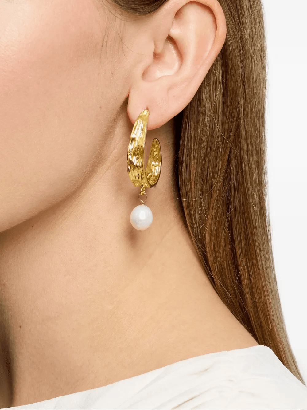 Judy pearl hoop earrings — Image 2