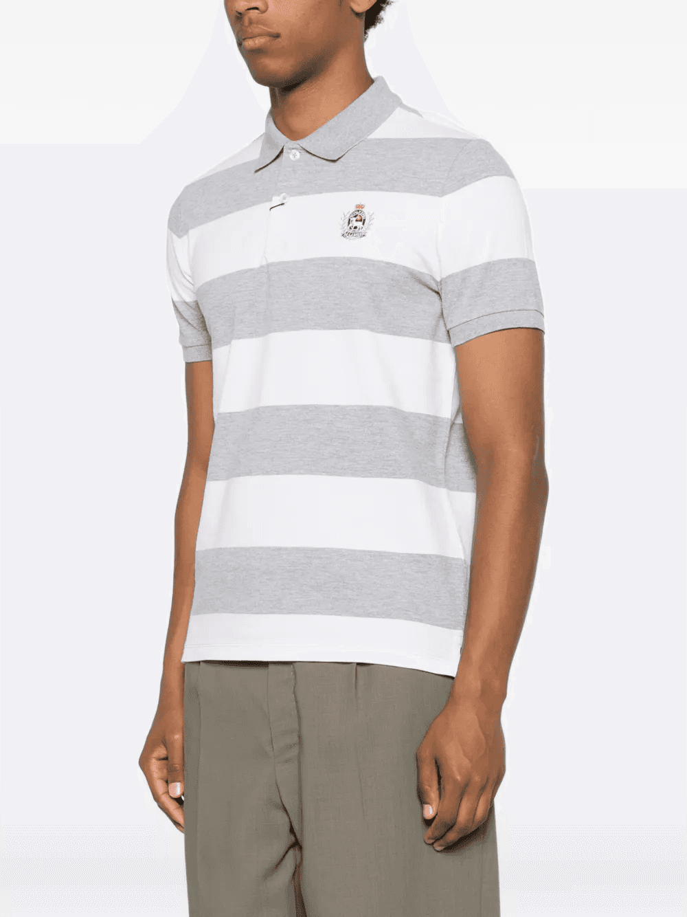 striped-pattern polo shirt — Image 4