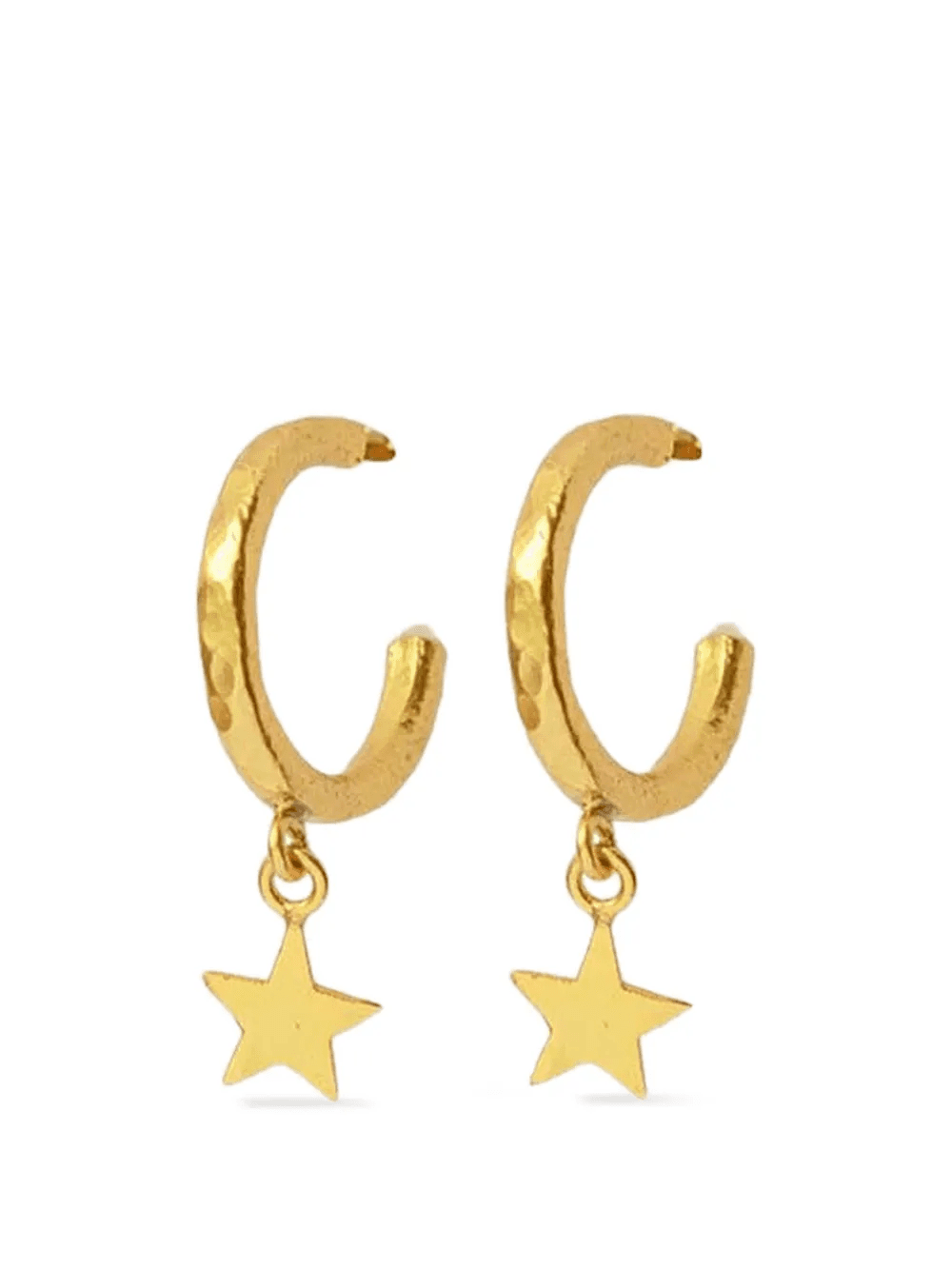 Star-Charm hammered hoop earrings - Image 1