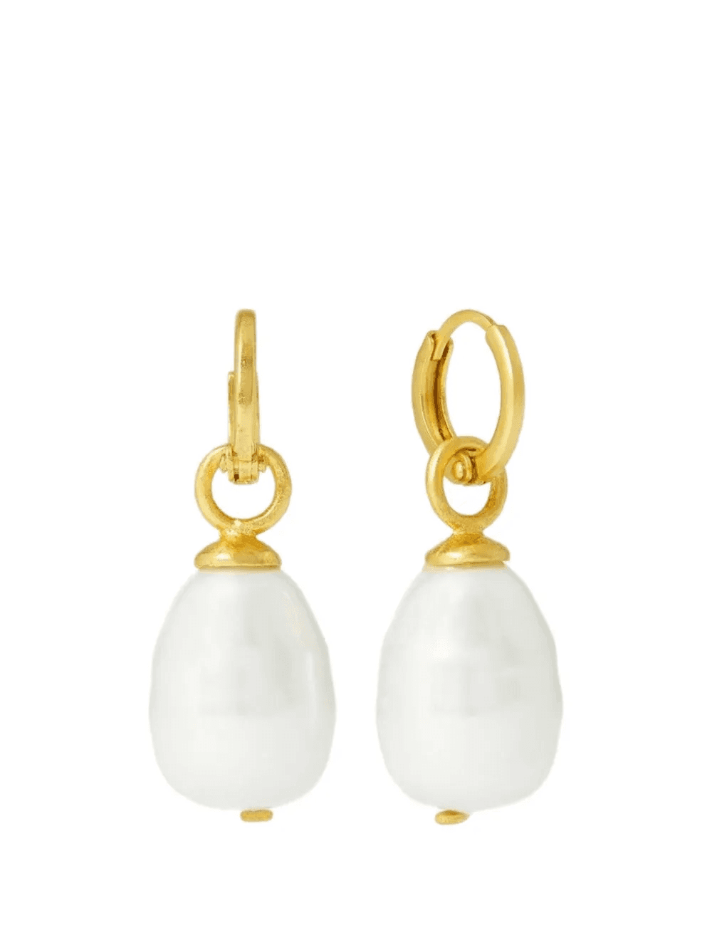 Ava pearl drop huggie earrings