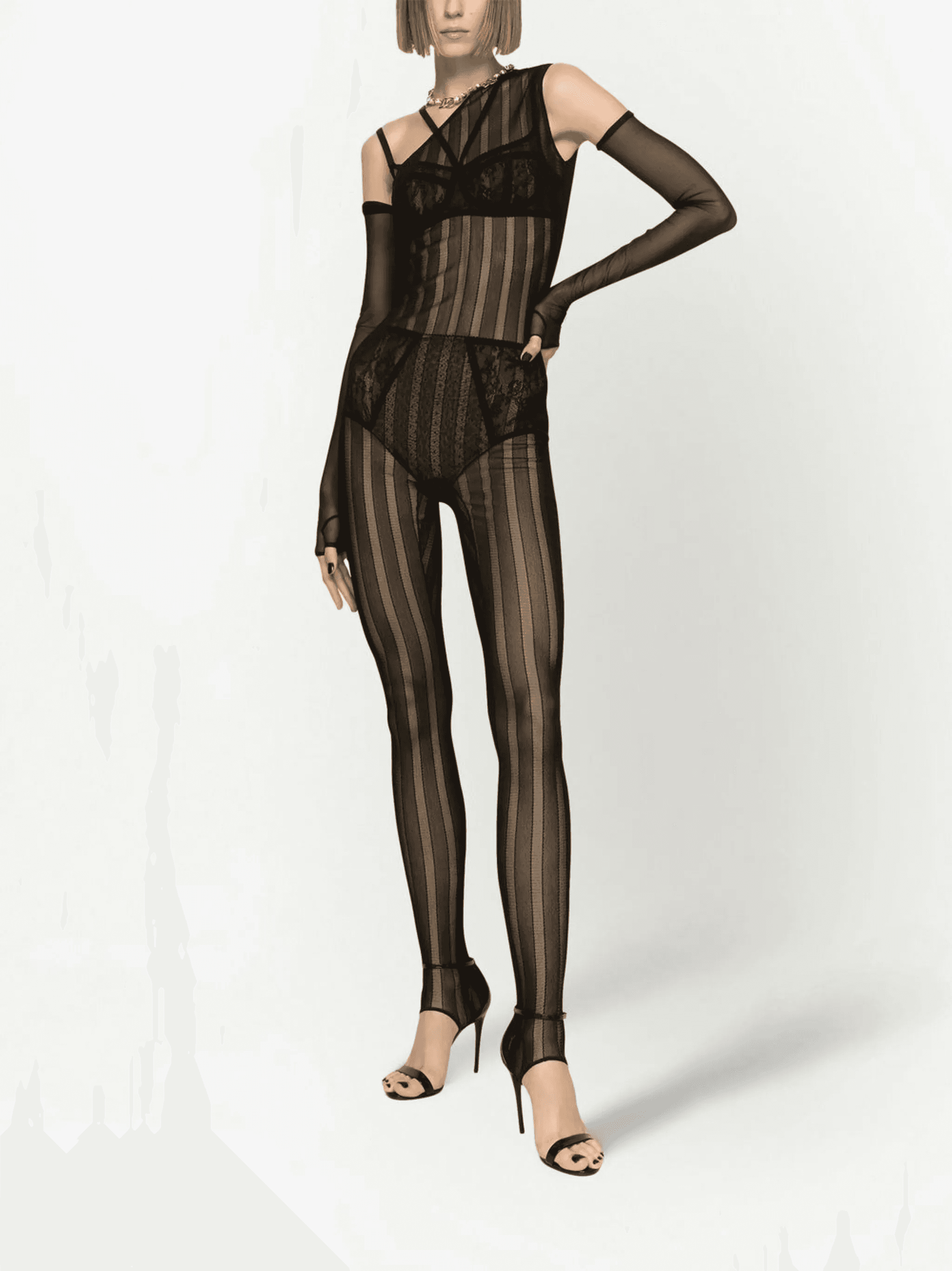 one-shoulder jacquard jumpsuit — Image 4