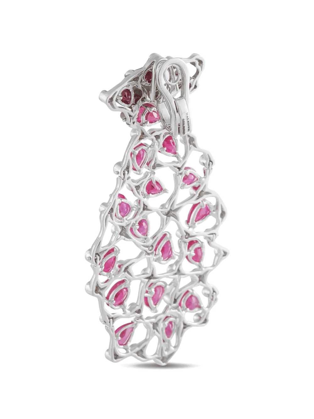ruby and diamond openwork earrings — Image 3