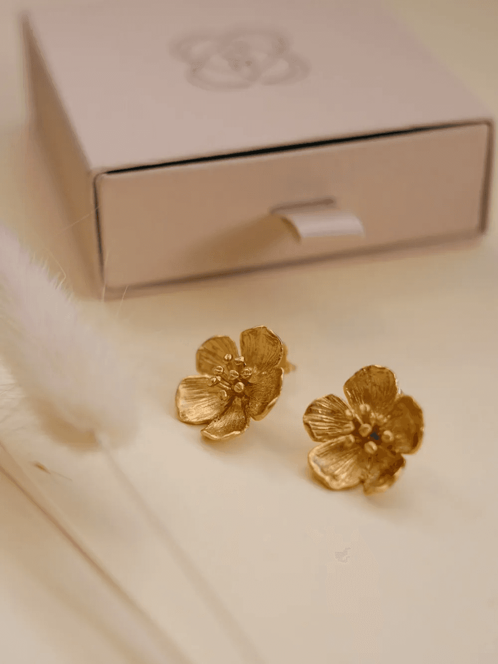 Buttercup Gold Flower stud earrings — Image 6