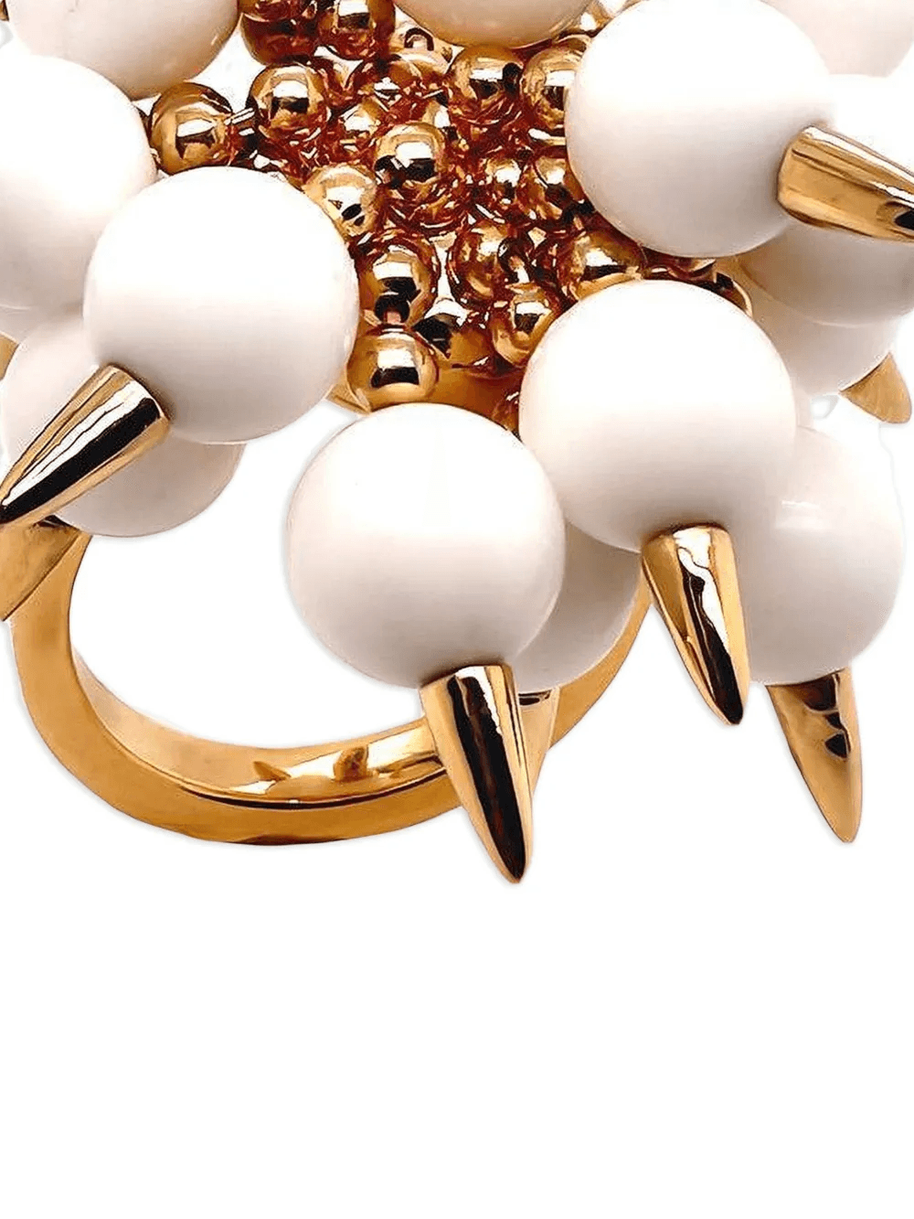 18K yellow gold Spiked Muse diamond and onyx ring — Image 4