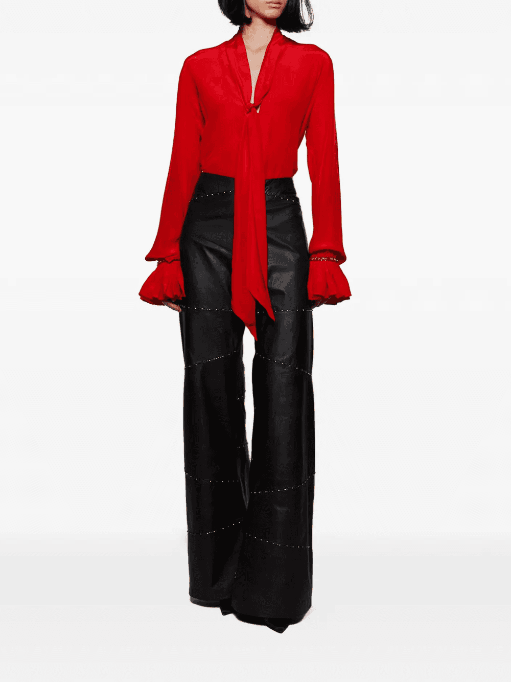 Grace Faena ruffled necktie blouse — Image 4