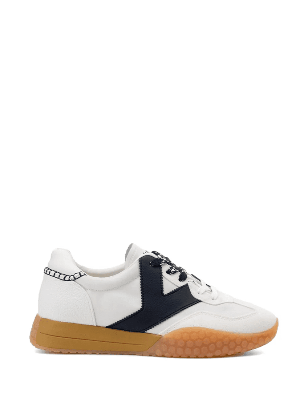 contrast-panel whipstitch-detail sneakers - Image 1