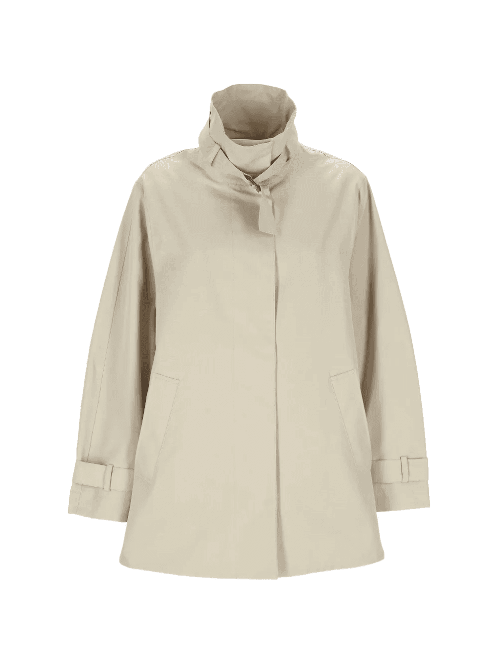 buckle-fastening high-neck coat - Image 1