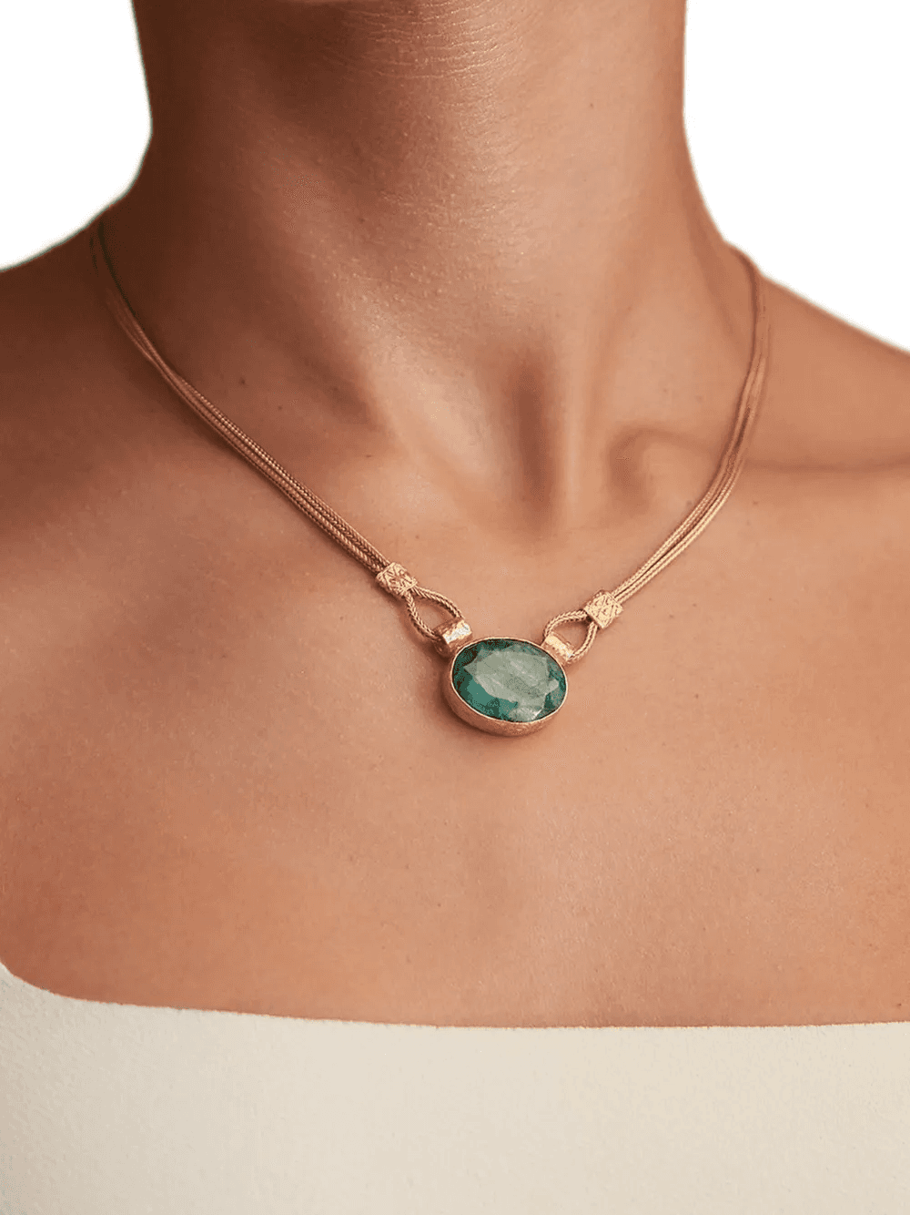 Daphne emerald chain necklace — Image 2