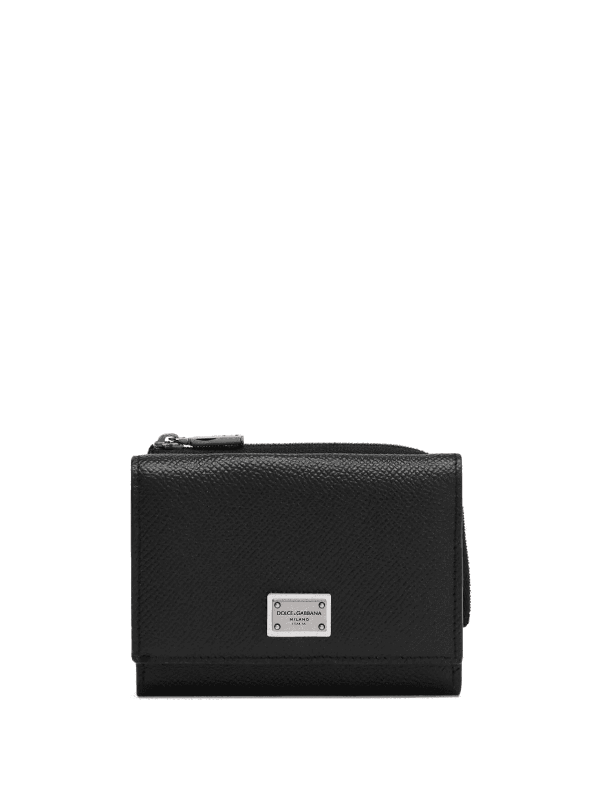 logo-plaque leather wallet