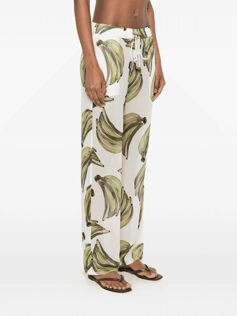 banana-print drawstring trousers — Image 5