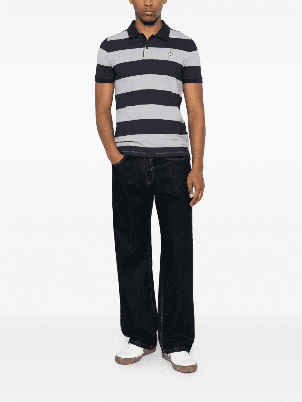 striped-pattern polo shirt — Image 4