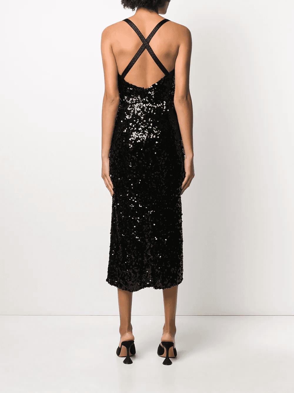 sequinned V-neck midi dress — Image 6